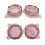 Pink Portable Collapsible Pet Bowl Set - Food-Grade Silicone Double Bowl for Dogs & Cats, Anti-Slip & Easy to Clean