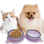 Dark Blue Portable Collapsible Pet Bowl Set - Food-Grade Silicone Double Bowl for Dogs & Cats, Anti-Slip & Easy to Clean
