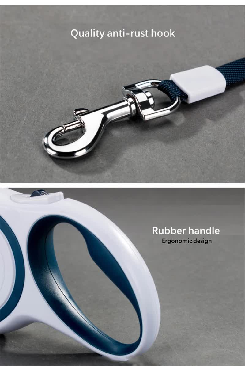 Dark Blue 5M Pet Leash Retractable - Tangle-Free, Extendable Pet Leash for Walking