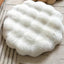 White Plush Round Cat Mat - Soft Faux Fur Sleeping Pad (40cm Diameter)