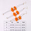 2 - PCS Cute Pet Pearl Necklace Collar with Orange Bow and Heart Charm - Size L