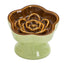 Green and Brown Ceramic Slow Feeder Pet Bowl for Cats and Small Dogs - Anti-Choke Elevated Design with 15-Degree Tilted Rim