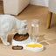 White And Yellow Pet Bowl Set with Automatic Gravity Water Dispenser - Stainless Steel & PP Feeder Station