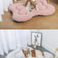L White Rose Velvet Fish Scale Pet Bed - Creative Bone-Shaped Soft and Cozy Dog & Cat Nest