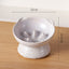 White Vintage Slow Feeder Ceramic Pet Bowl - Anti-Choke Wide-Mouth Design for Cats & Dogs, Prevents Black Chin