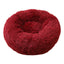 Wine Red 50cm Cozy Round Pet Bed - Plush Cat & Dog Bed with Non-Slip Base, Machine Washable