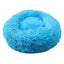 Blue 50cm Cozy Round Pet Bed - Plush Cat & Dog Bed with Non-Slip Base, Machine Washable