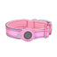 L Pink Secure Nylon Dog Collar with Built-in Apple AirTag (not included) Holder Case - Pet Tracker Accessory