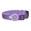 L Purple Secure Nylon Dog Collar with Built-in Apple AirTag (not included) Holder Case - Pet Tracker Accessory