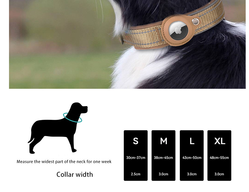 S Red Secure Nylon Dog Collar with Built-in Apple AirTag (not included) Holder Case - Pet Tracker Accessory