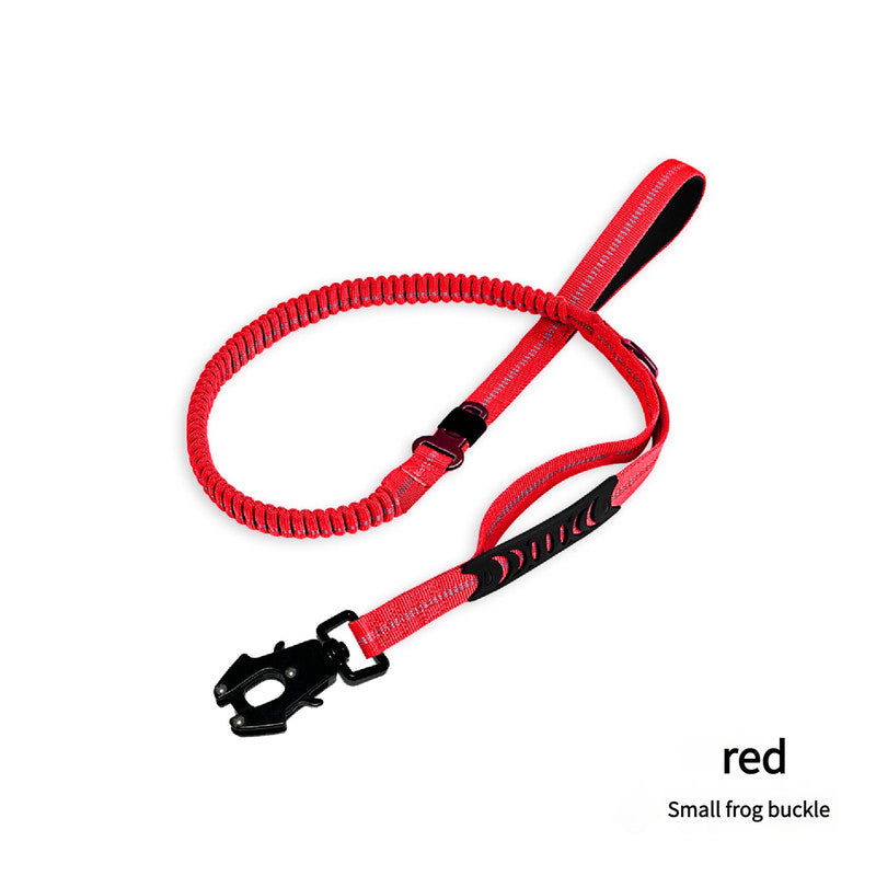 Red Shock Absorbing Dog Leash with Reflective Stitching - 135cm for Small to Large Dogs