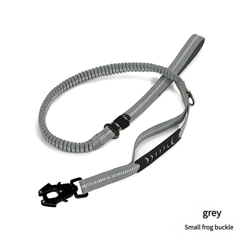 Grey Shock Absorbing Dog Leash with Reflective Stitching - 135cm for Small to Large Dogs