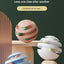 Pearl White Interactive Cat Scratching Ball Toy - Multi-layer Track with Rolling Ball