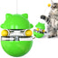 Cat Teaser Cup Toy, Interactive Treat Dispensing Ball with Wand (Green)