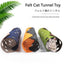 DIY Felt Cat Tunnel - Foldable Egg Roll-Shaped Pet Toy with Multiple Holes(Gray + Navy Blue)