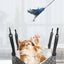 Cat Cage Hammock - Adjustable Double-Sided Pet Swing Bed with Hooks(Blue star)