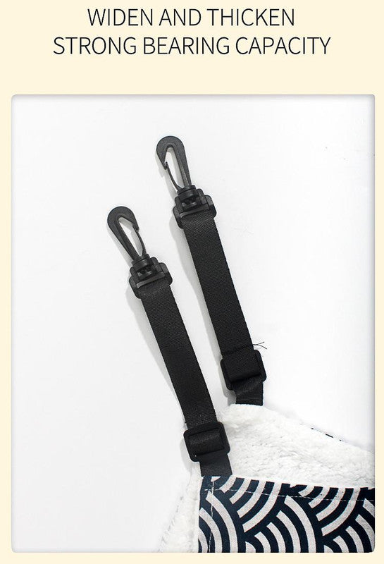 Cat Cage Hammock - Adjustable Double-Sided Pet Swing Bed with Hooks(Gray star)