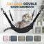 Cat Cage Hammock - Adjustable Double-Sided Pet Swing Bed with Hooks(Gray check)