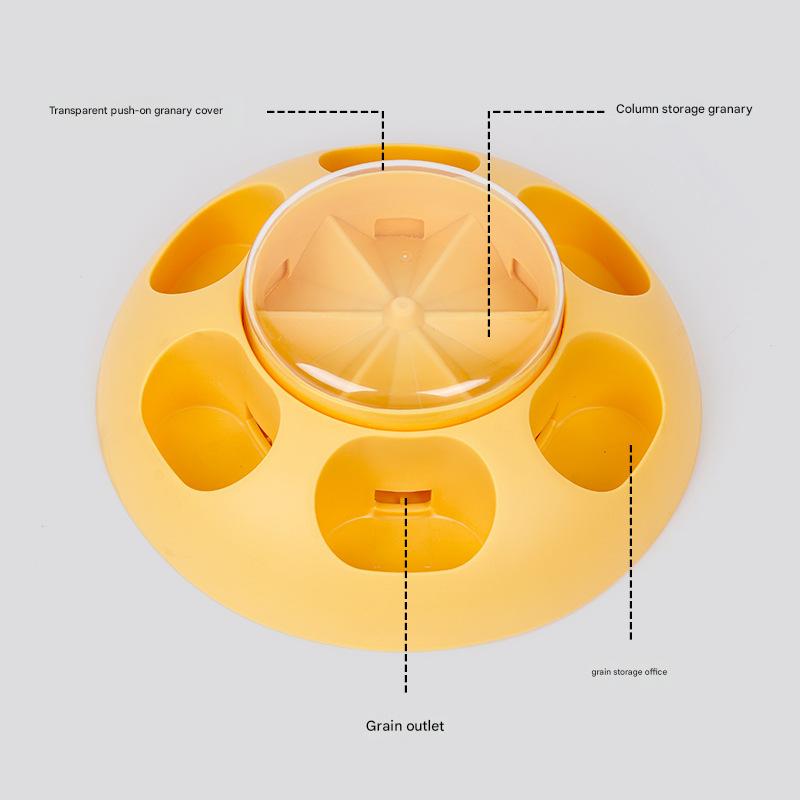 Interactive Pet Slow Feeder & Puzzle Toy - Press to Dispense Food, Improves Digestion(yellow)