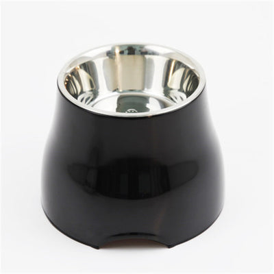 Elevated Pet Feeding Bowl with Stainless Steel Inner - Promotes Healthy Digestion & Reduces Neck Strain(Black)