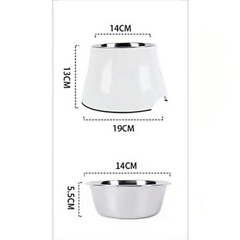 Elevated Pet Feeding Bowl with Stainless Steel Inner - Promotes Healthy Digestion & Reduces Neck Strain(Black)