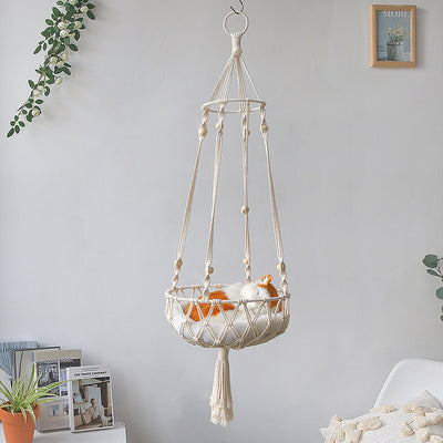 Pet Hammock for Cats with Wooden Beads - Pet Swing padding not included (Diameter : 40cm)