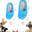 Size S Blue Tough Slipper Dog Chew Toy - Natural Rubber Treat Dispenser & Teeth Cleaner for Interactive Play & Boredom Relief