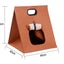 Grey Cozy A-Frame Felt Pet Teepee - Foldable & Portable Cat Cave Bed with Easy Carry Handle