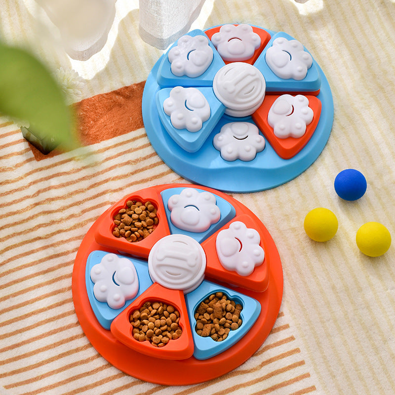 Interactive Dog Puzzle Feeder Toy - IQ Training & Slow Feeder with Anti-Skid Base(blue)