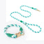 Handmade Gradient Rope Dog Collar & Leash Set - Colorful Braided Cotton (Light green - Size S)