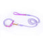 Premium Leather Pet Collar and Leash - Soft, Strong Braided Rope (Purple - Size M)