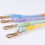Premium Leather Pet Collar and Leash - Soft, Strong Braided Rope (Pink Purple - Size M)