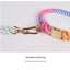 Handmade Rope Dog Collar and Leash Set - Colorful Woven Cotton Cotton (Leather pink - Size S)