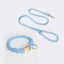 Handmade Rope Dog Collar and Leash Set - Colorful Woven Cotton Cotton (Sky blue - Size M)