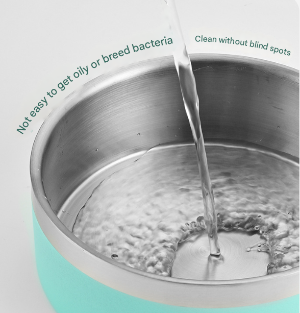 Silver Premium 304 Stainless Steel Pet Bowl (32oz) - Non-Slip, Anti-Tip Food & Water Dish for Dogs & Cats - Durable & Easy Clean