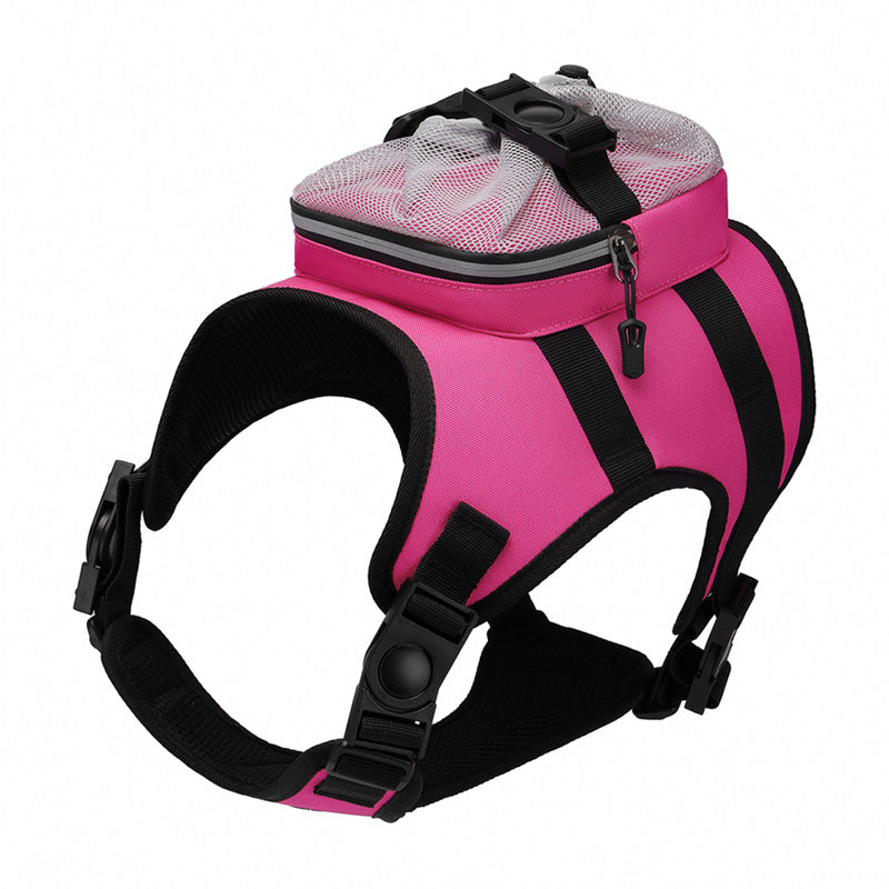 Size S Black and Pink Ultimate Dog Harness Vest with Backpack - Padded, Reflective & Adjustable for Medium Sized Dogs