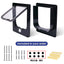 Size XL Black 4-Way Locking Pet Flap Door for Cats and Small Dogs - Weatherproof Magnetic Cat Door