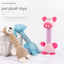 2-Piece Pink Long Neck Plush Dog Toy - Interactive Chew & Cuddle Toy for Puppies