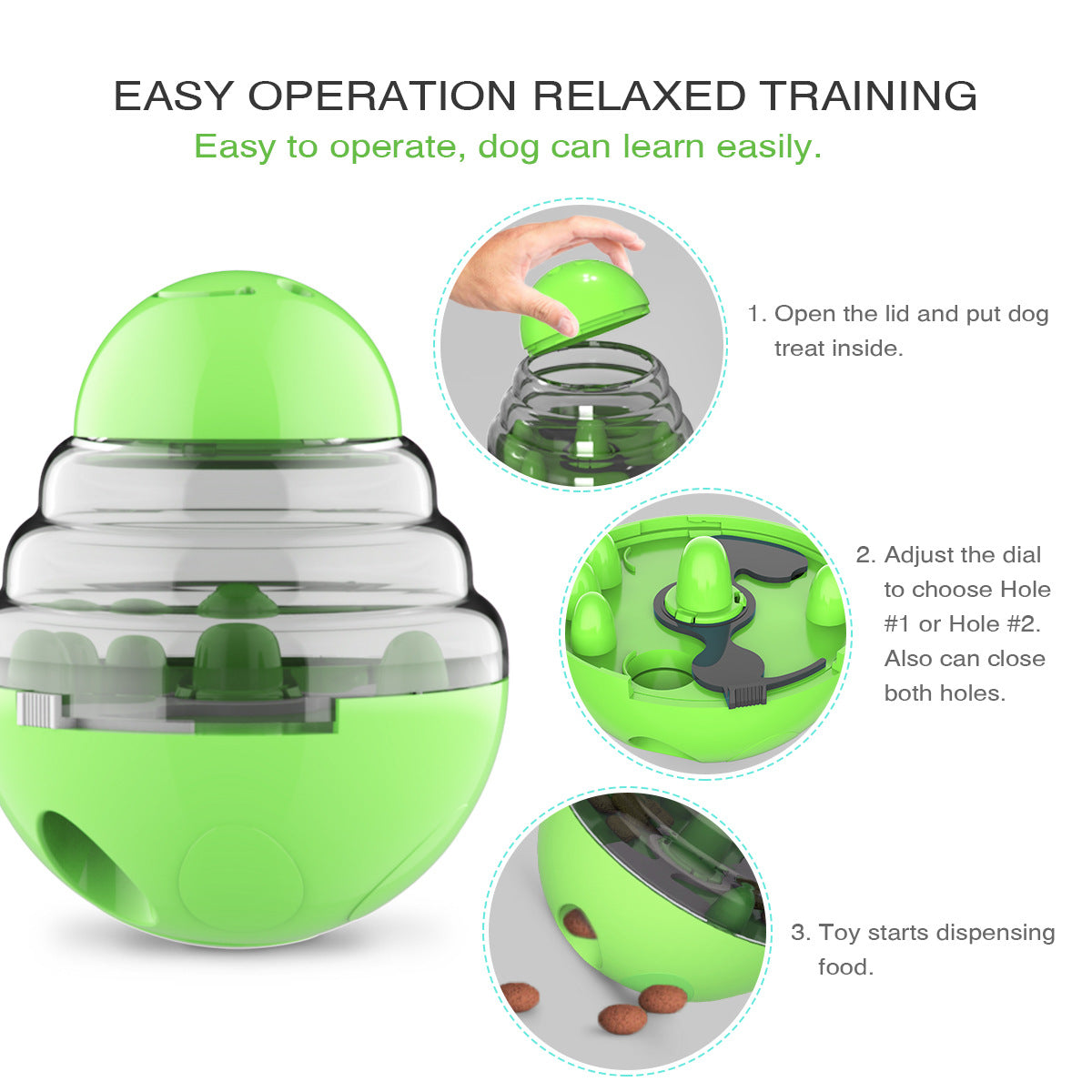 Interactive Dog Puzzle Feeder with Adjustable Food Dispensing Holes(Red)