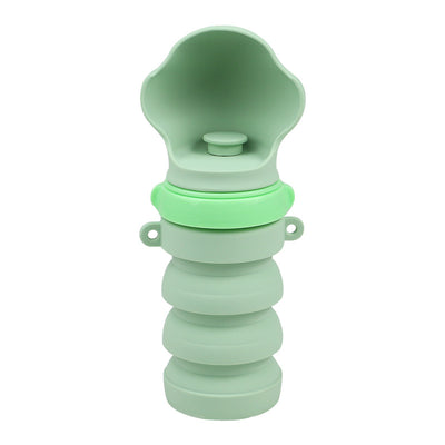 Green Portable Collapsible Pet Water Bottle for Dogs Outdoor Travel Drinking Dispenser Silicone Pet Water Cup
