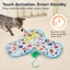 Green Interactive Cat Toys Rechargeable,Moving Concealed Feathers,Real Mouse Squeaky,Touch Activated Cat Kitten Toy Exercise Toys for Indoor Bored Adult Cats