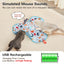 Yellow Interactive Cat Toys Rechargeable,Moving Concealed Feathers,Real Mouse Squeaky,Touch Activated Cat Kitten Toy Exercise Toys for Indoor Bored Adult Cats
