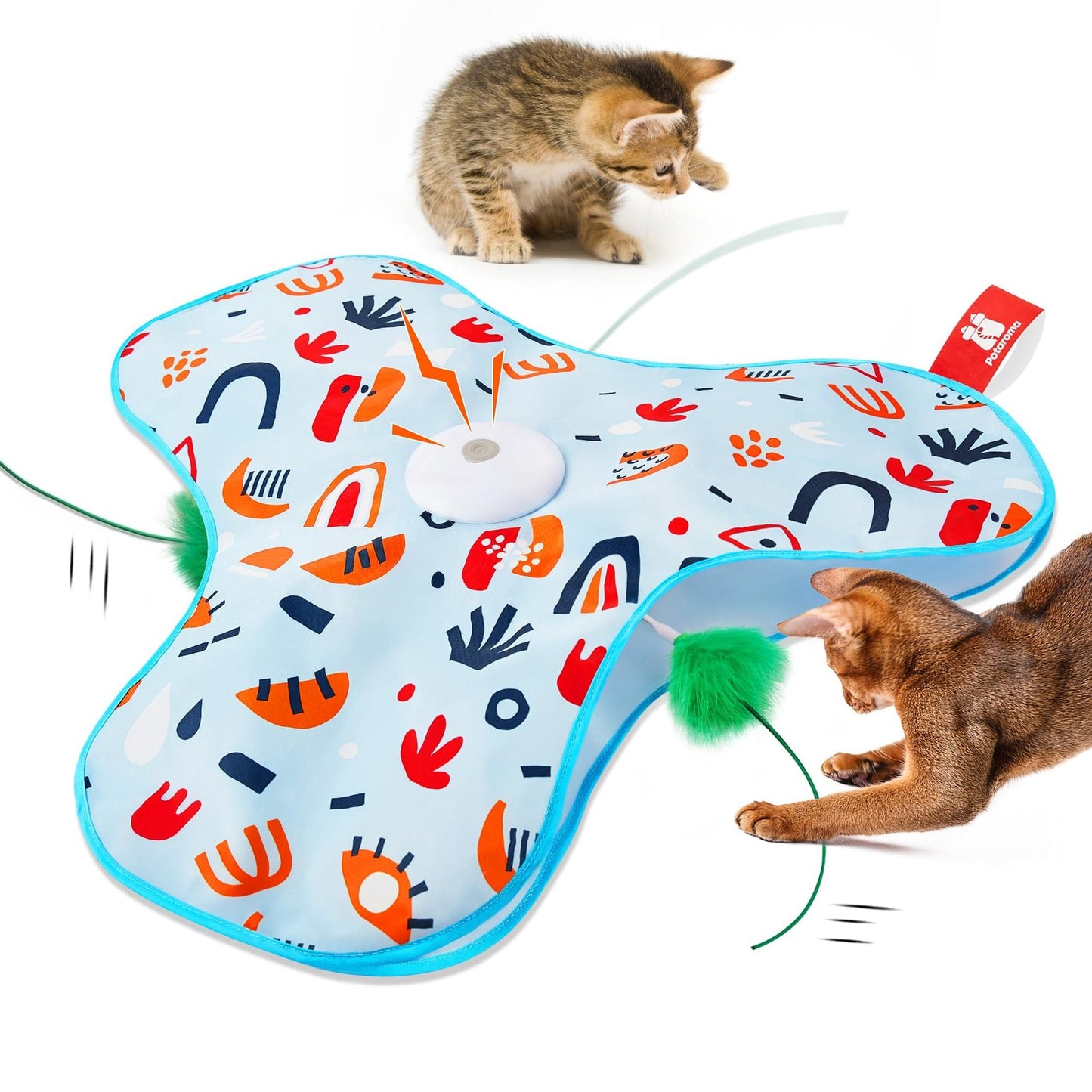 White Interactive Cat Play Tunnel & Hunting Cover - Self-Entertaining Pet Game Toy with Teasers - View 1