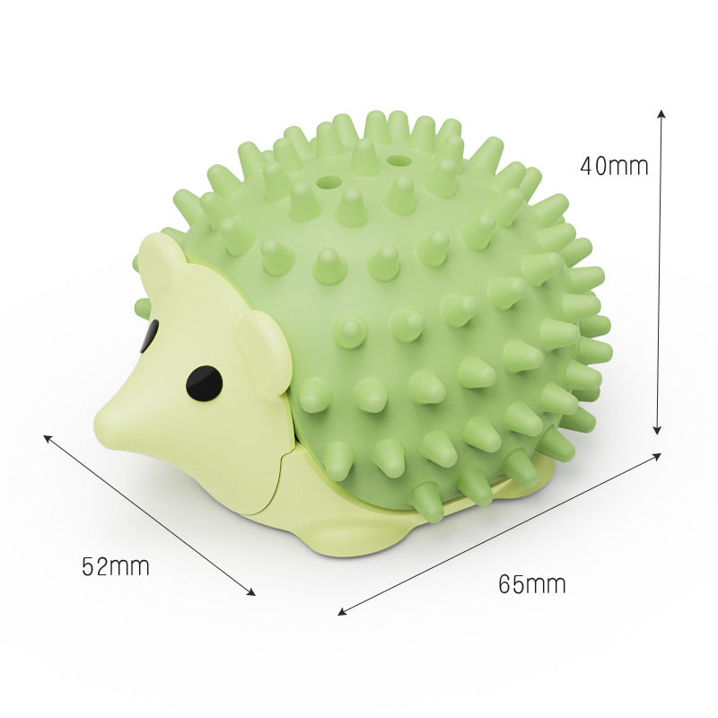 Blue 4 Pack Hedgehog Catnip Toys Self Grooming Face Scratcher & Teething Chew Toy Soft Rubber Interactive Play Set for Kittens