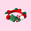 Christmas Pet Pom-Pom Adjustable Cotton Collar Set(2-Pack Size M) - Cat and Dog Holiday Costume, Cute Bell Hat and Tree Umbrella Designs