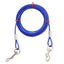 Blue Heavy-Duty Steel Wire Dual-Head Dog Tie-Out Cable Leash(6mm x 10m - 33ft) - with Dual Swivel Hooks for Tethers and Double Dog Walking