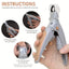 Illuminated Pet Nail Clippers with 5x Magnifier & LED Light - Professional Safety Claw Trimmer for Dogs & Cats - Non-Slip ABS Handle with Nail Catcher - Grey