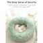 Grey Cozy Donut Long Plush Cat & Dog Calming Bed(Diameter 50cm) - Double-Layer PP Cotton Filling Warming Pet Bed with Anti-Slip Base & Free Blanket