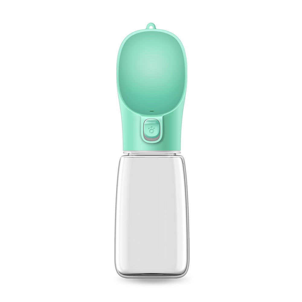 Green Portable Dog Water Bottle and Drink Feeder - 550ml Pet Travel Water Cup for Walking, Hiking & Outdoor Use (High-Temperature Resistant)