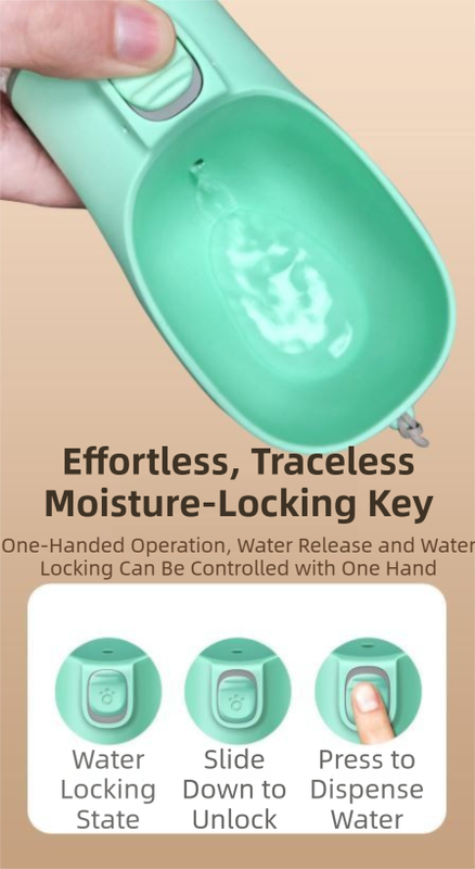 Green Portable Dog Water Bottle and Drink Feeder - 550ml Pet Travel Water Cup for Walking, Hiking & Outdoor Use (High-Temperature Resistant)